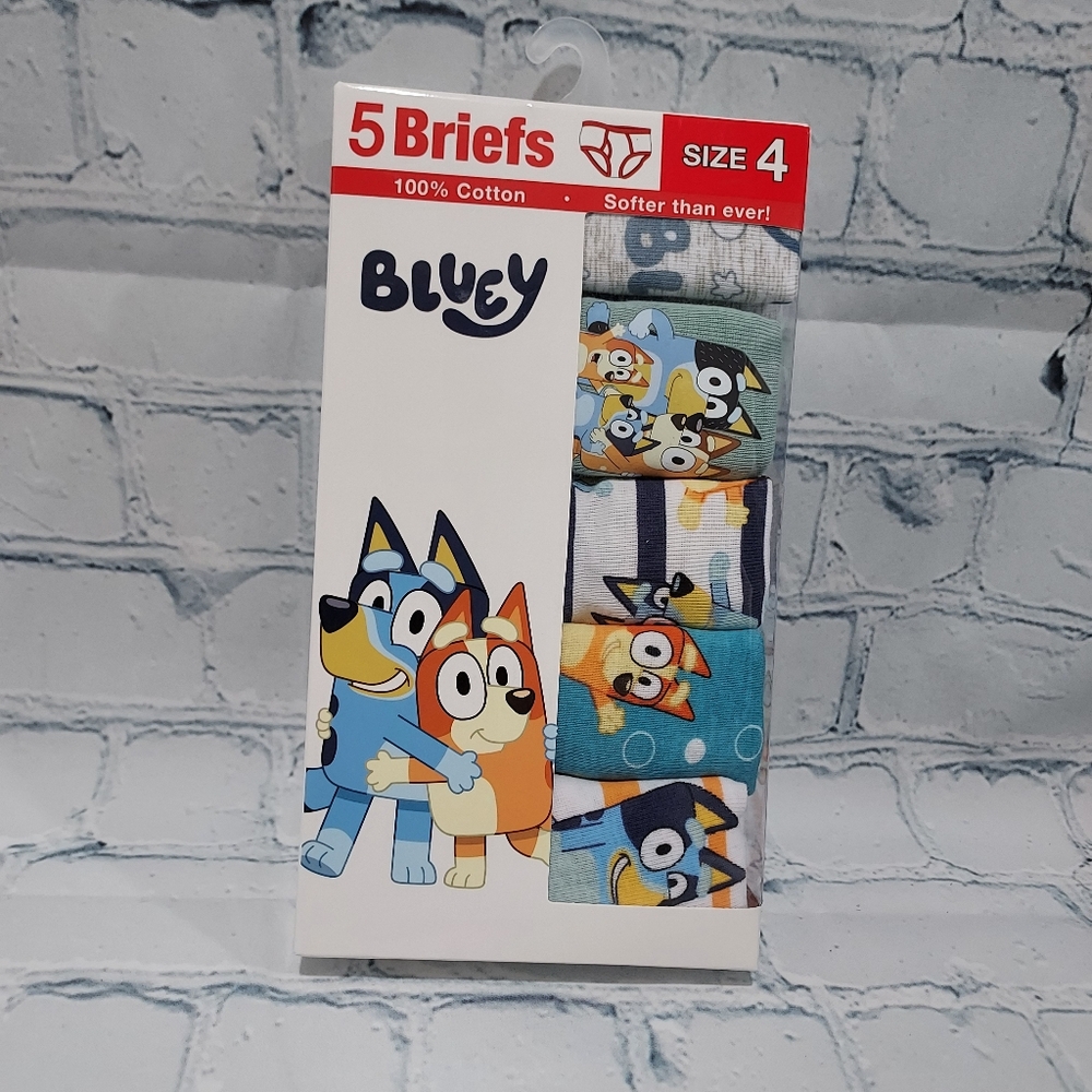Bluey Kids Briefs - Multicolor 5- Pack NEW SIZE 4